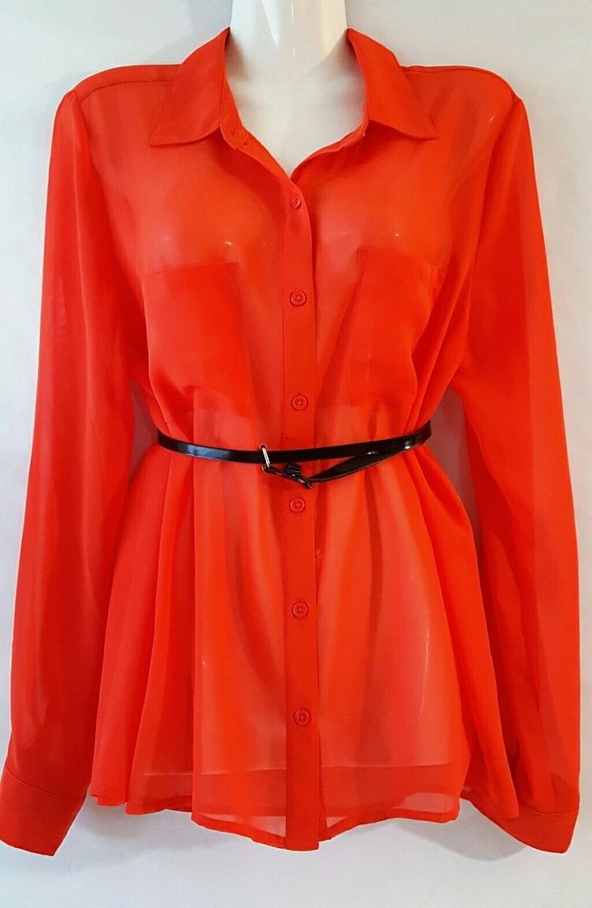 Bright Orange Neon Blouse